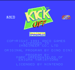 Kick Off Title Screen